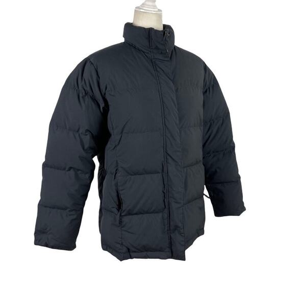 LL Bean Black and Pink Puffer Feather Down Puffer Full Zip Ski Winter Jacket M - Picture 7 of 15